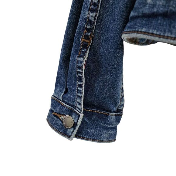 FDJ‎ French Dressing Jeans Jacket Womens Small Blue Reversible Floral Stretch - Picture 7 of 10